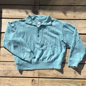 Light Blue Quarter-Zip Sweatshirt